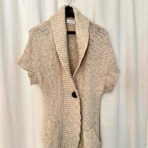 Barney's New York Short Sleeve Long Cardigan